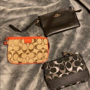 3 coach wristlets